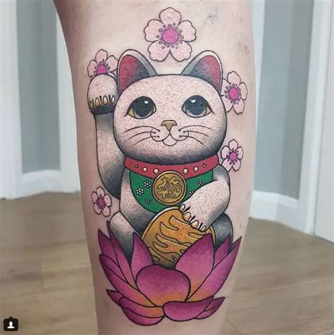 lucky cat tattoo